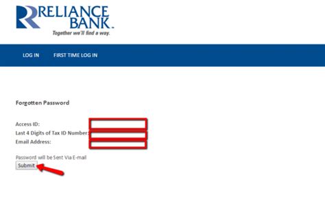 reliance bank login